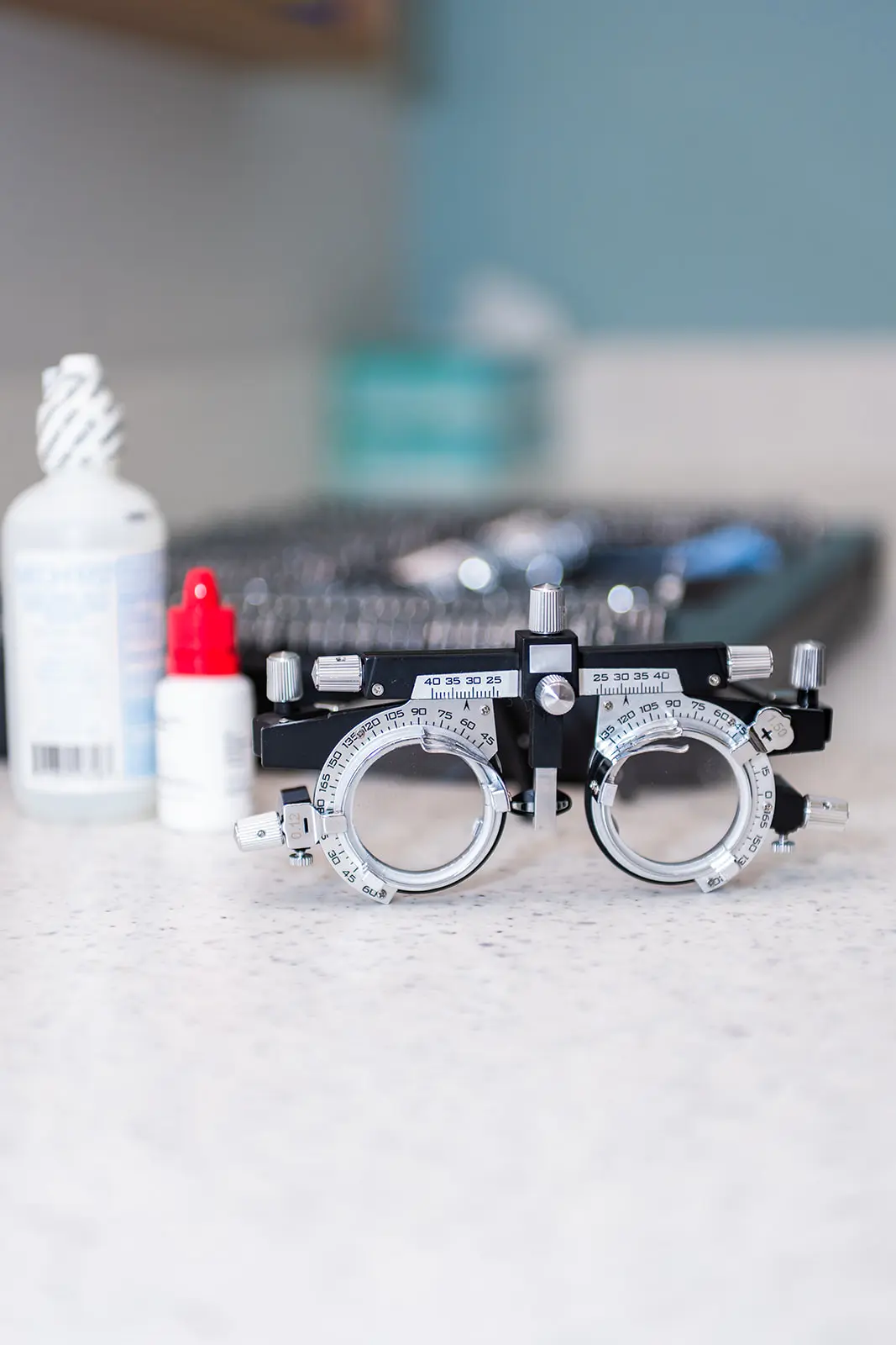 Tools used to perform a regular eye exam in one of Jervey Eye Group's comprehensive eye care centers in Greenville, SC.